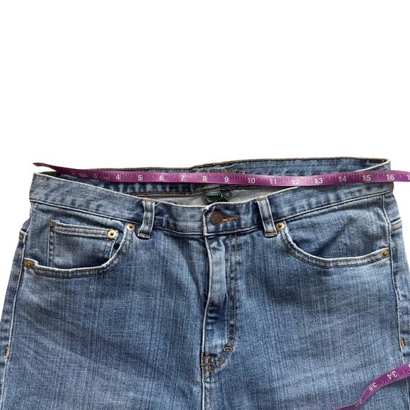 Lauren Ralph Lauren Jeans Women's 12 Blue Straight leg High rise Preppy Classic - Picture 6 of 13
